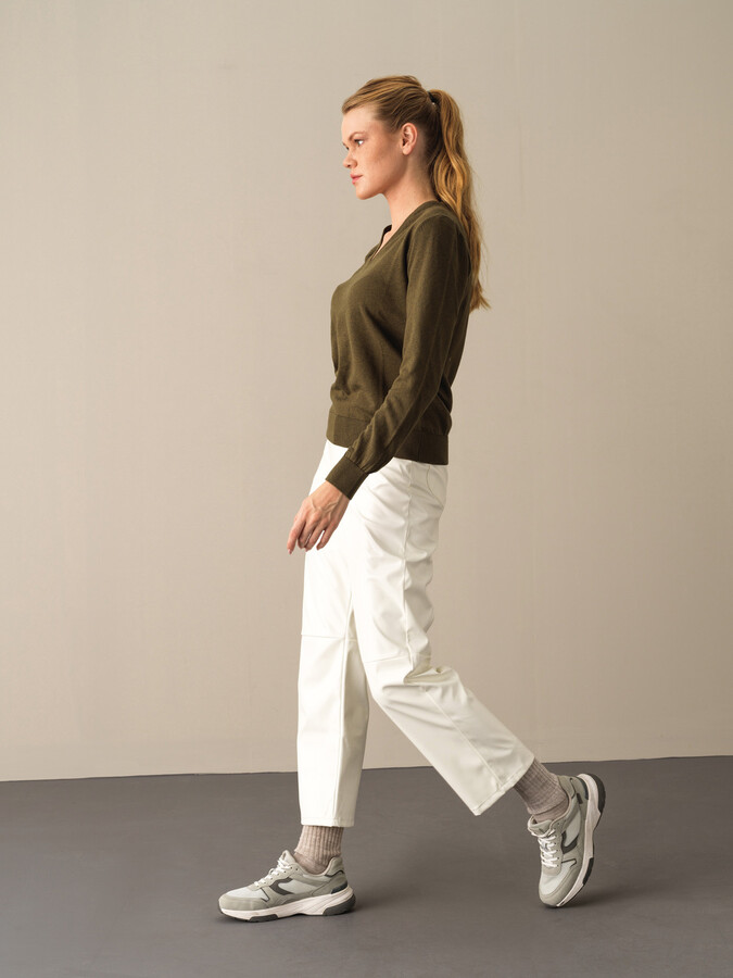 V-Neck 100% Cotton Regular Fit Basic Sweater - Xint