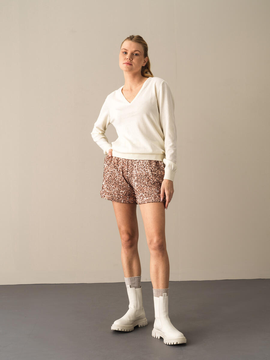 V-Neck 100% Cotton Regular Fit Basic Sweater - 2