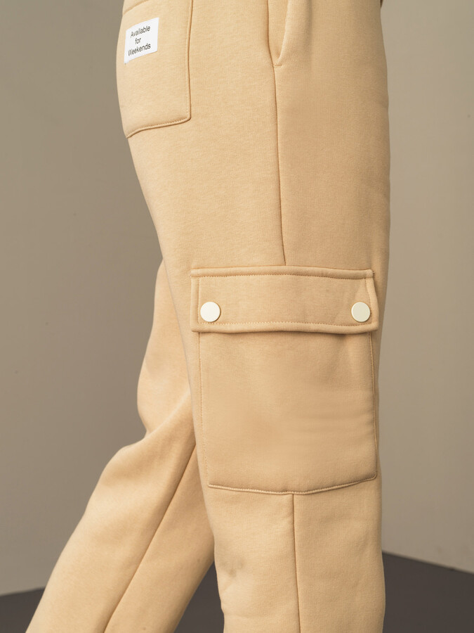 Cotton Oversized Pocketed Sweat Pants - Xint