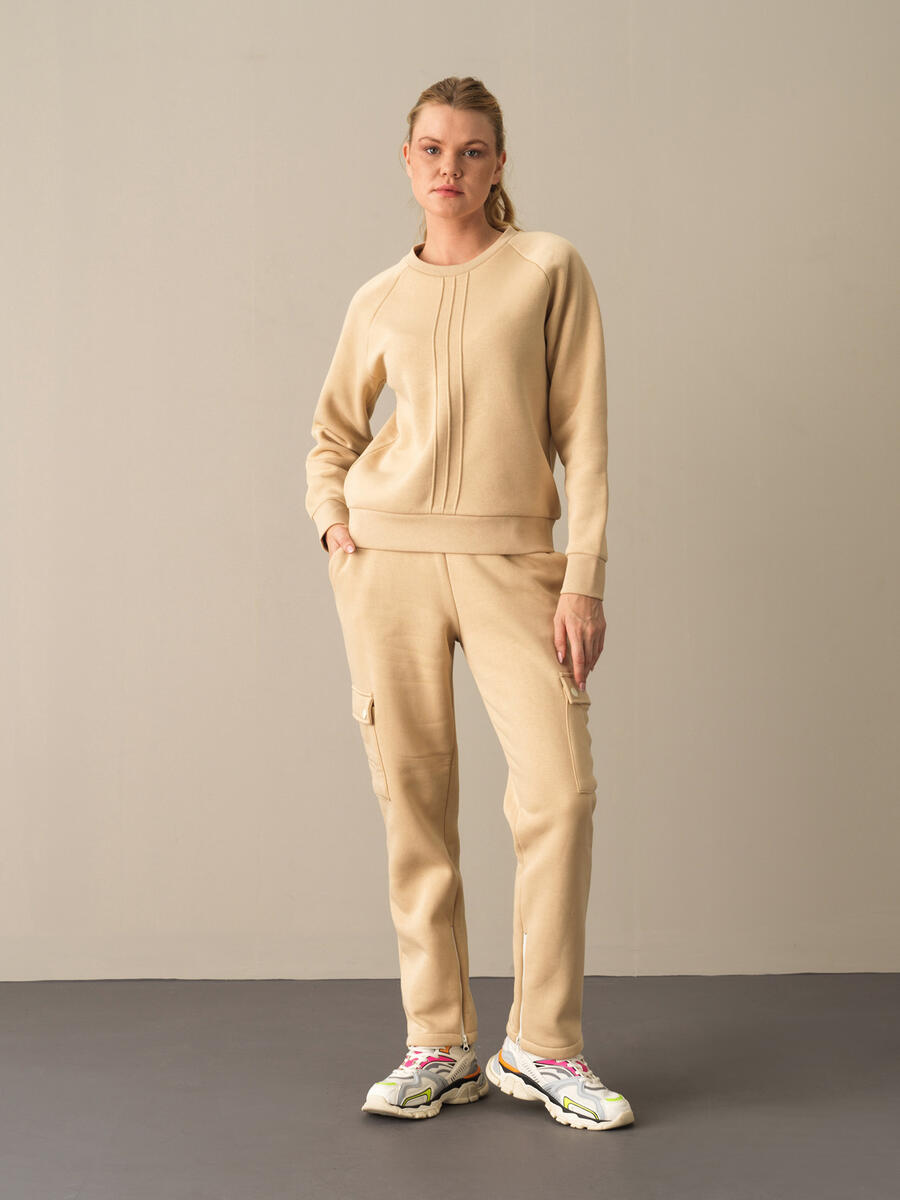 Cotton Oversized Pocketed Sweat Pants - 2