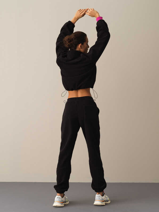 Oversized Cuffed Fleece Sweat Pants - Xint