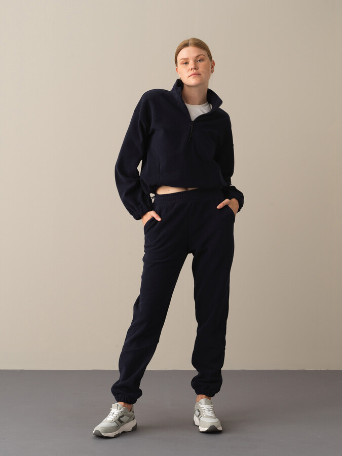 Oversized Cuffed Fleece Sweat Pants - Xint
