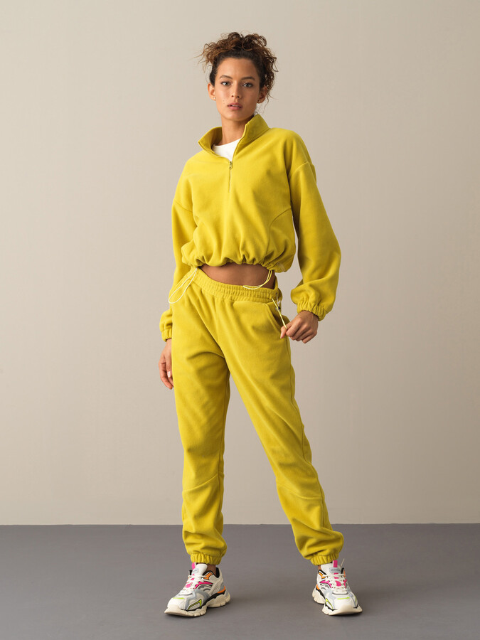 Oversized Cuffed Fleece Sweat Pants - Xint