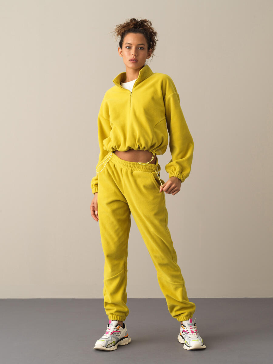 Oversized Cuffed Fleece Sweat Pants - 2