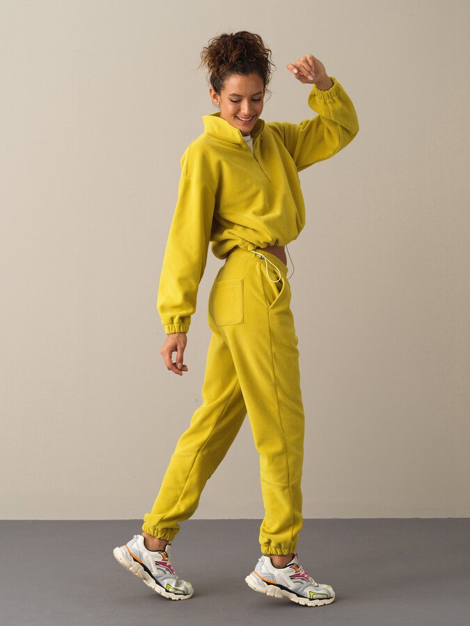 Oversized Cuffed Fleece Sweat Pants - Xint
