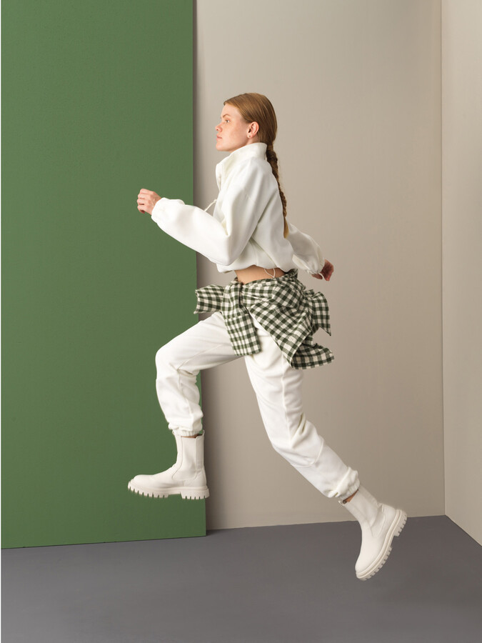 Oversized Cuffed Fleece Sweat Pants - Xint