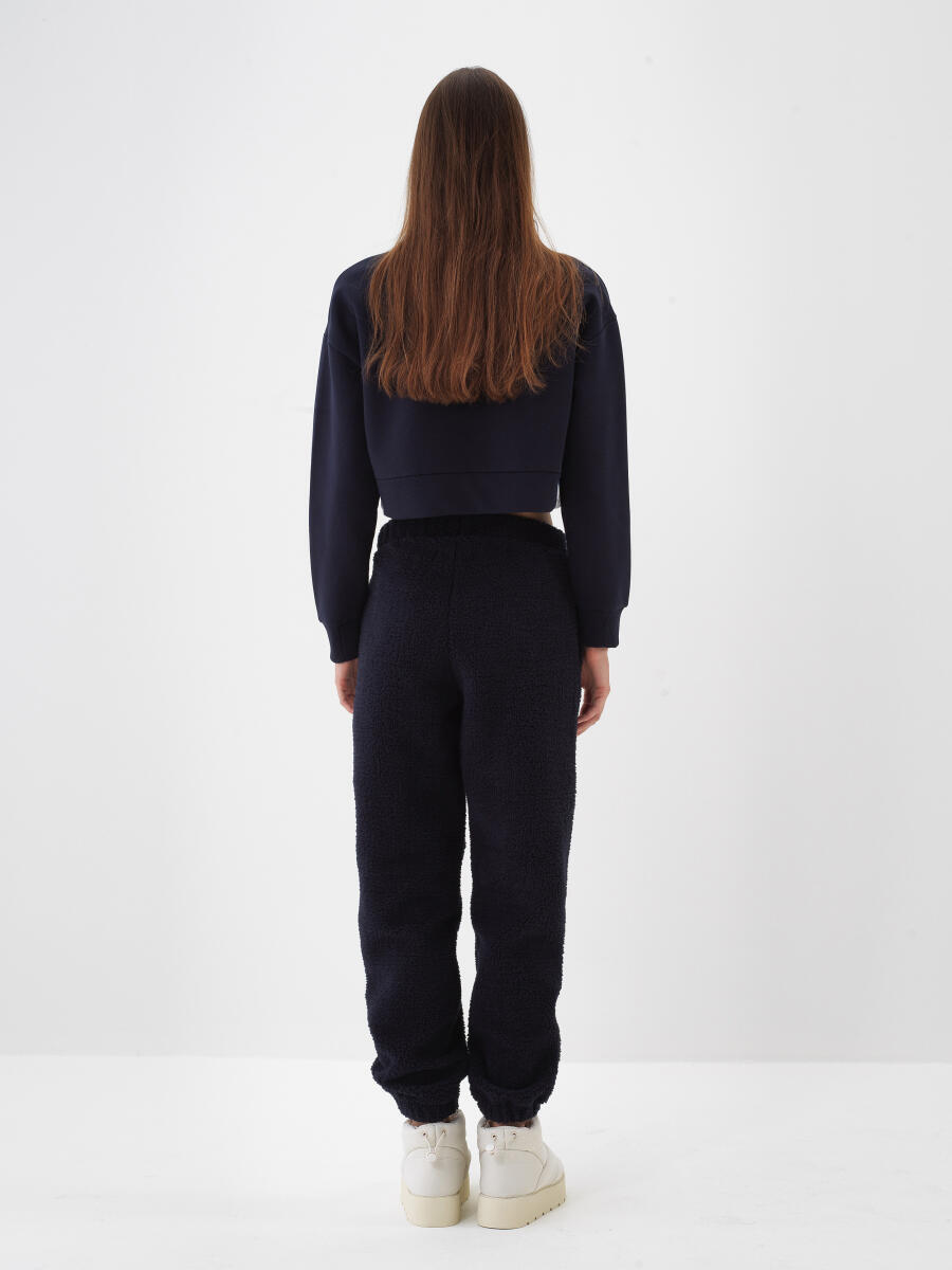 Oversized Pocketed Fleece Sweat Pants - 4