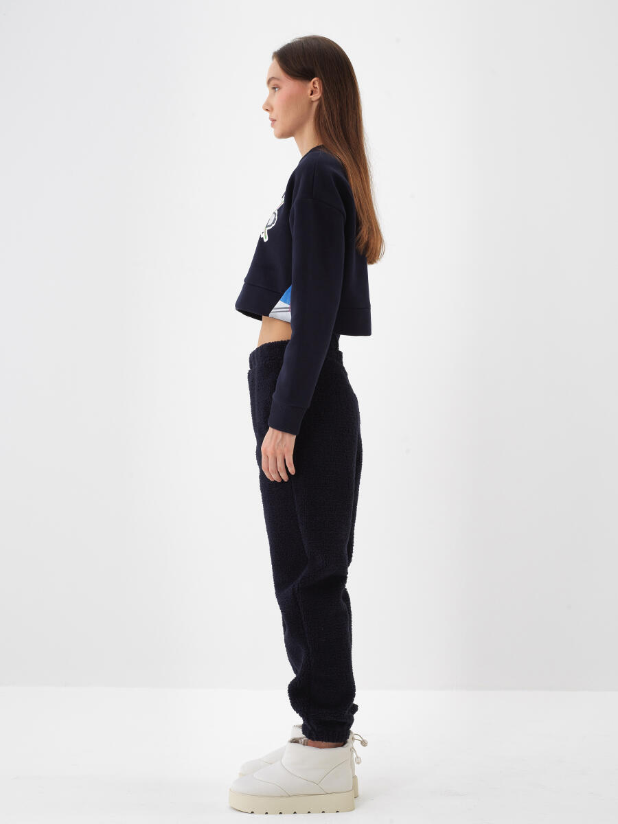 Oversized Pocketed Fleece Sweat Pants - 3