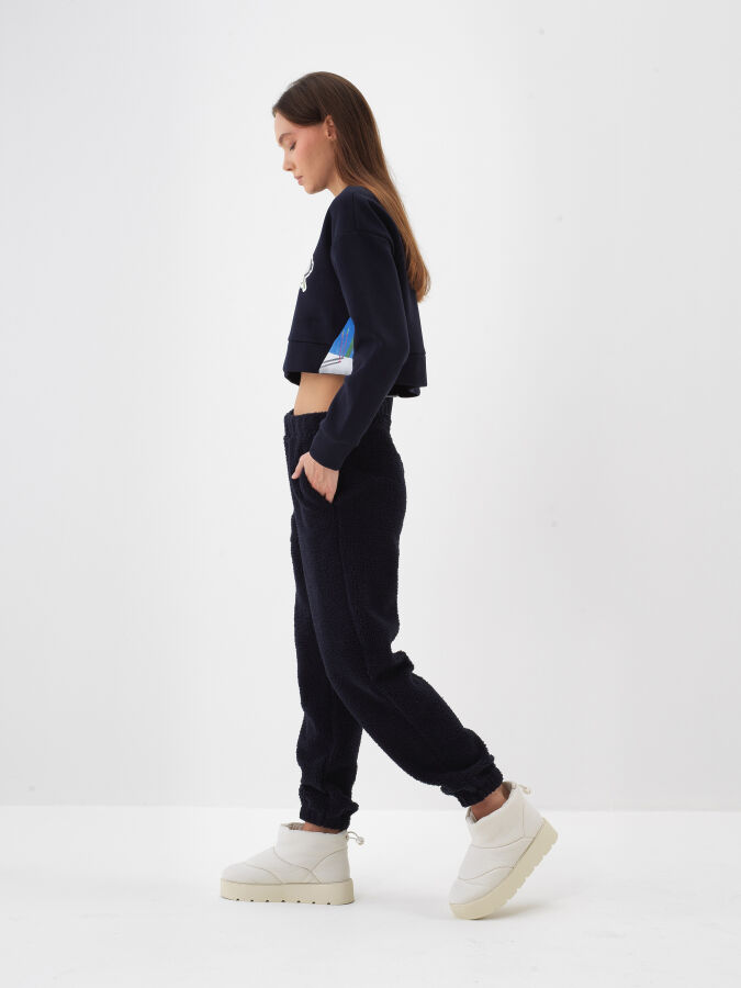 Oversized Pocketed Fleece Sweat Pants - Xint