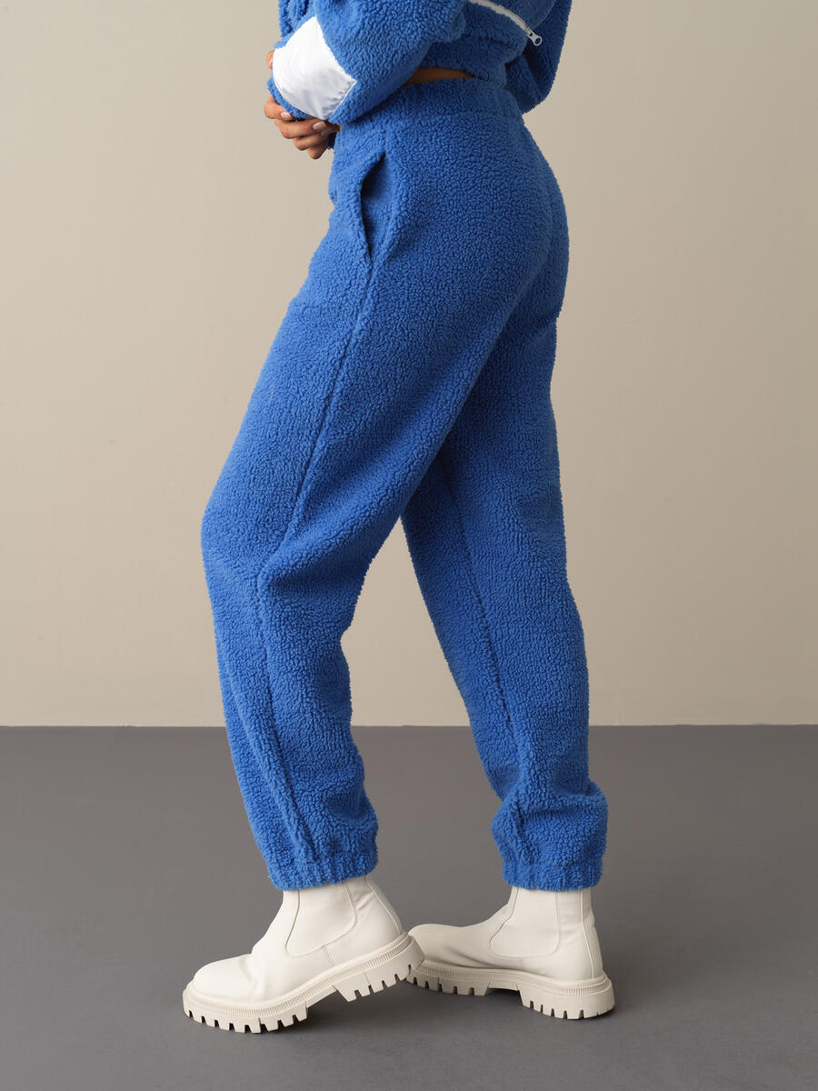 Oversized Pocketed Fleece Sweat Pants - 3