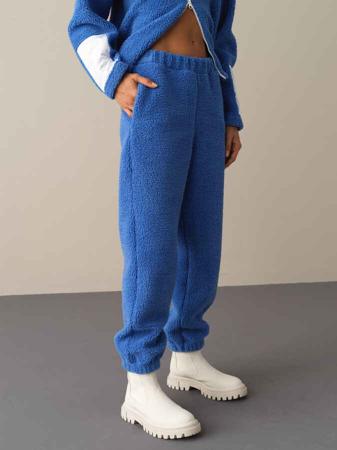 Oversized Pocketed Fleece Sweat Pants - Xint