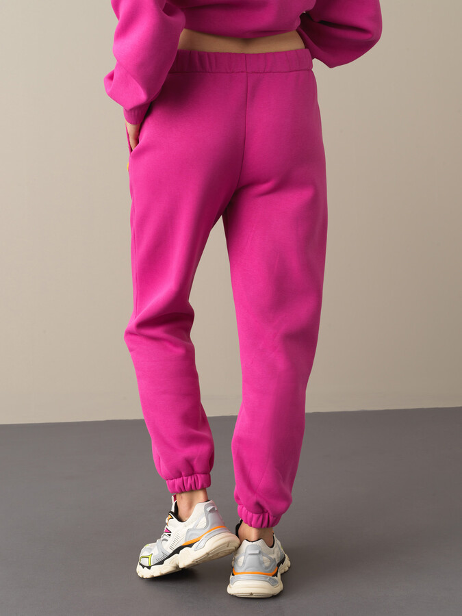 Regular Fit Elastic Waist Basic Sweat Pants - Xint