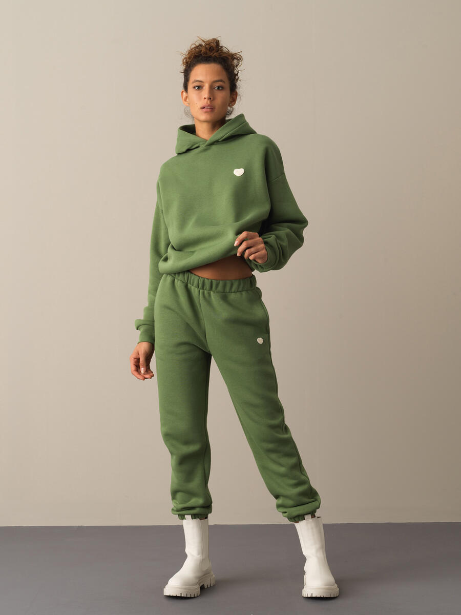 Regular Fit Elastic Waist Basic Sweat Pants - 3