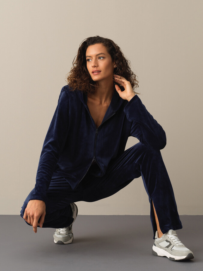 Regular Fit Velvet Sweat Pants - Xint