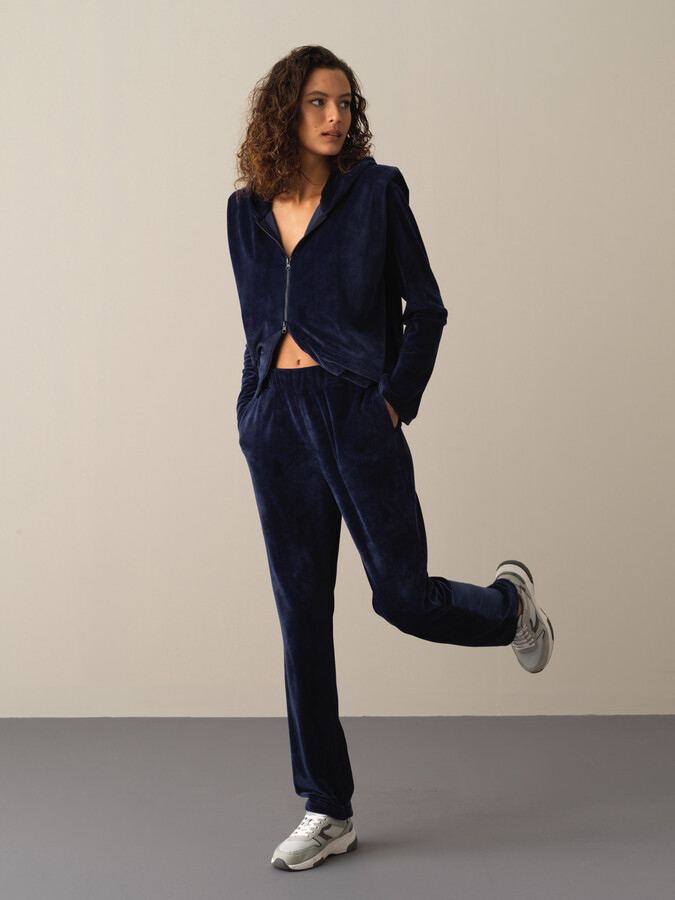 Regular Fit Velvet Sweat Pants - Xint