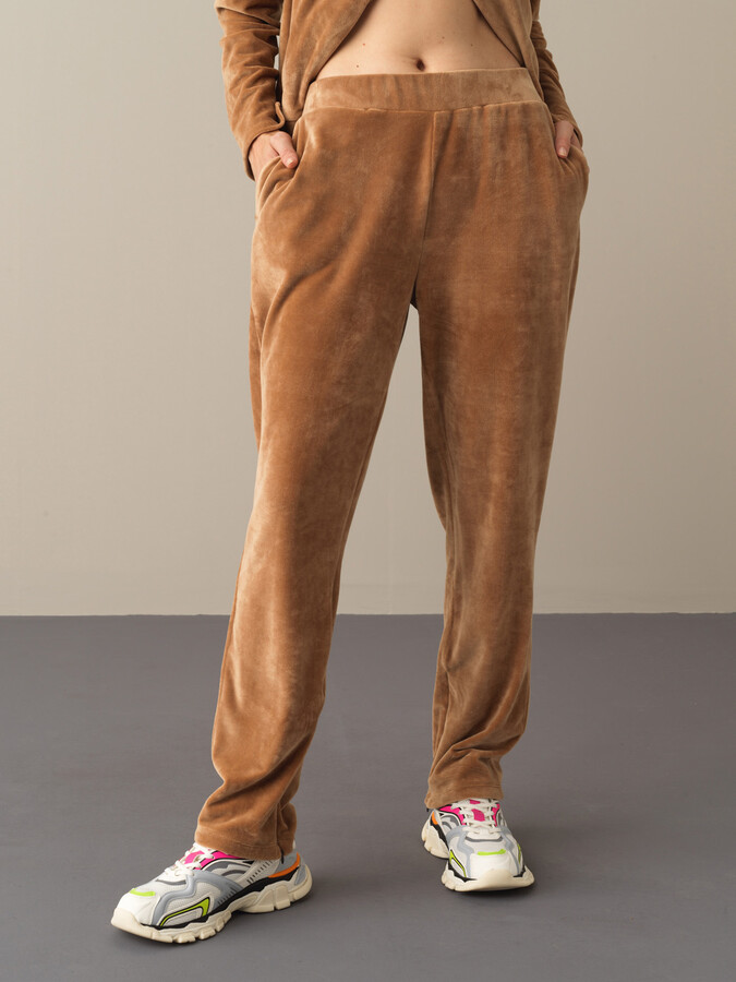Regular Fit Velvet Sweat Pants - Xint