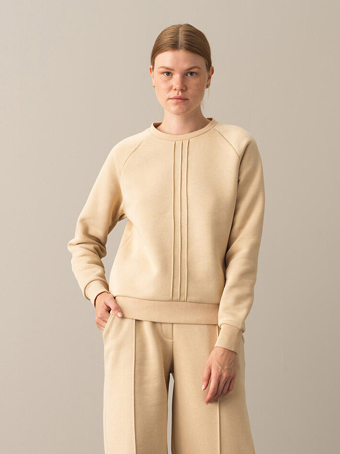 Cotton Regular Fit Raglan Sleeve Sweatshirt - 1