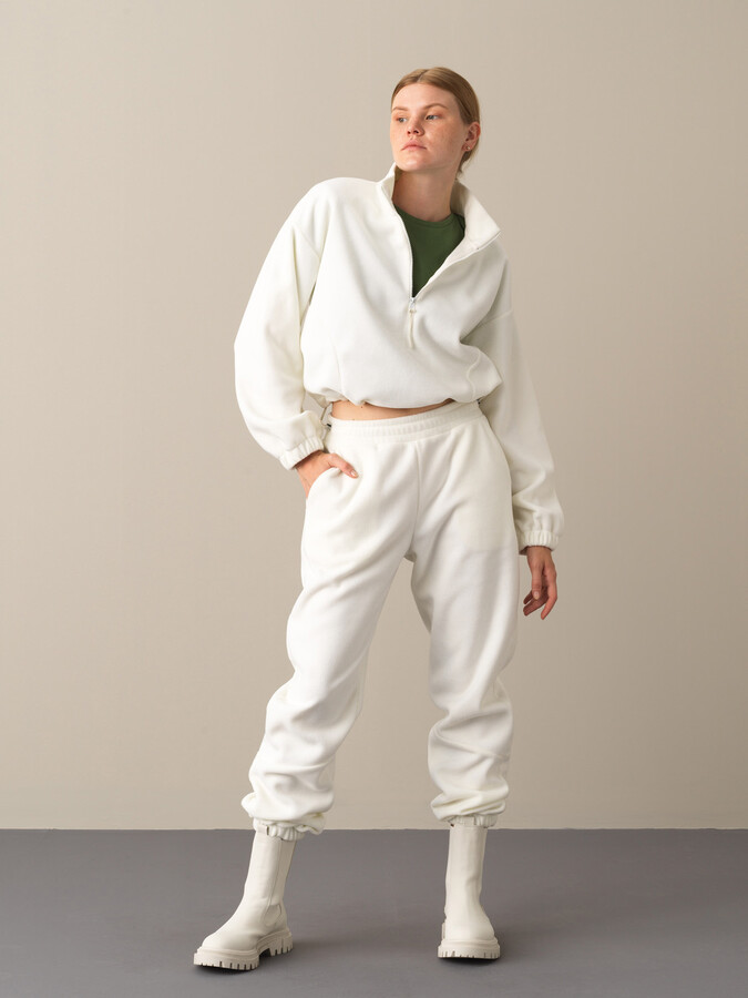 High Neck Oversized Fleece Sweatshirt - 2