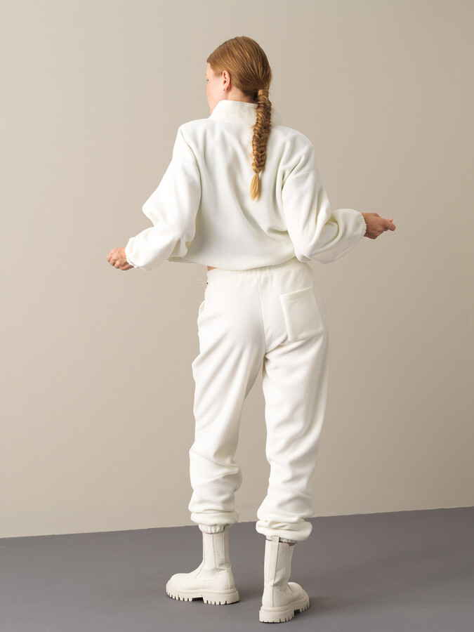 High Neck Oversized Fleece Sweatshirt - 5