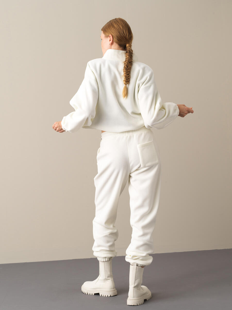 High Neck Oversized Fleece Sweatshirt - 5