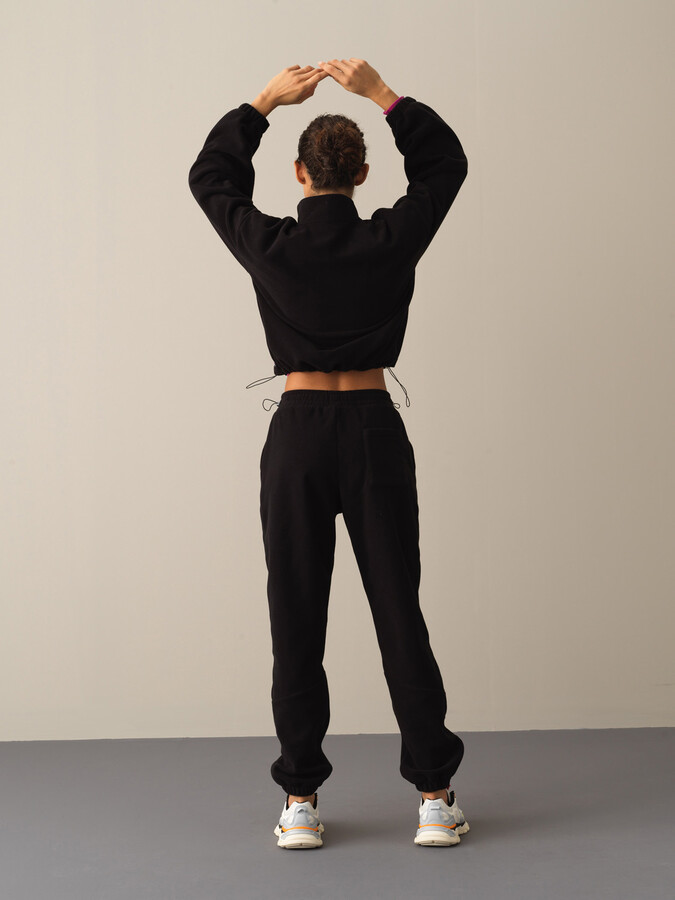 High Neck Oversized Fleece Sweatshirt - Xint