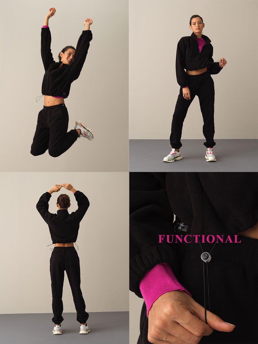 High Neck Oversized Fleece Sweatshirt - 3