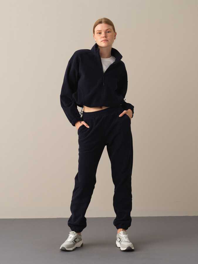 High Neck Oversized Fleece Sweatshirt - Xint