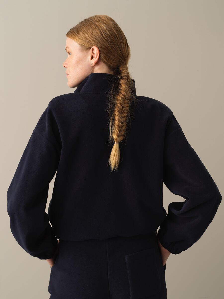 High Neck Oversized Fleece Sweatshirt - 4