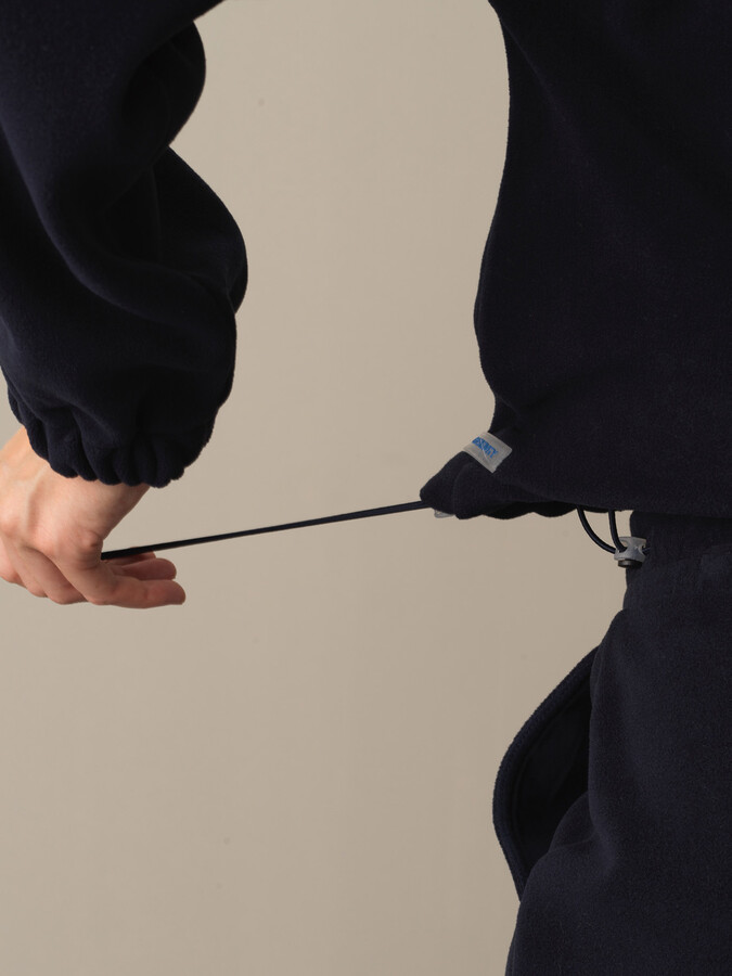 High Neck Oversized Fleece Sweatshirt - Xint