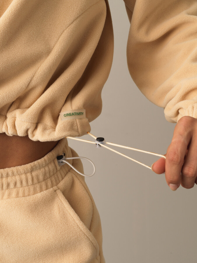 High Neck Oversized Fleece Sweatshirt - Xint