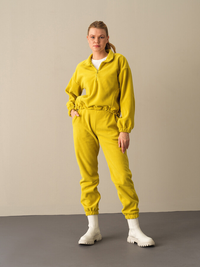 High Neck Oversized Fleece Sweatshirt - Xint