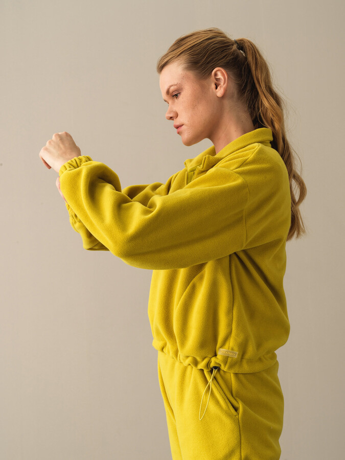 High Neck Oversized Fleece Sweatshirt - Xint