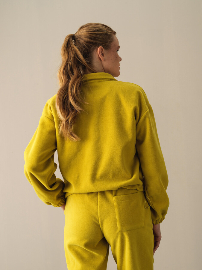 High Neck Oversized Fleece Sweatshirt - Xint