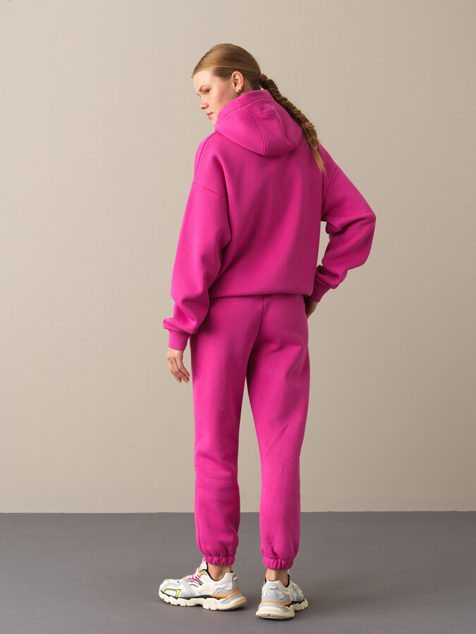 Hooded Cotton Oversized Basic Sweatshirt - Xint