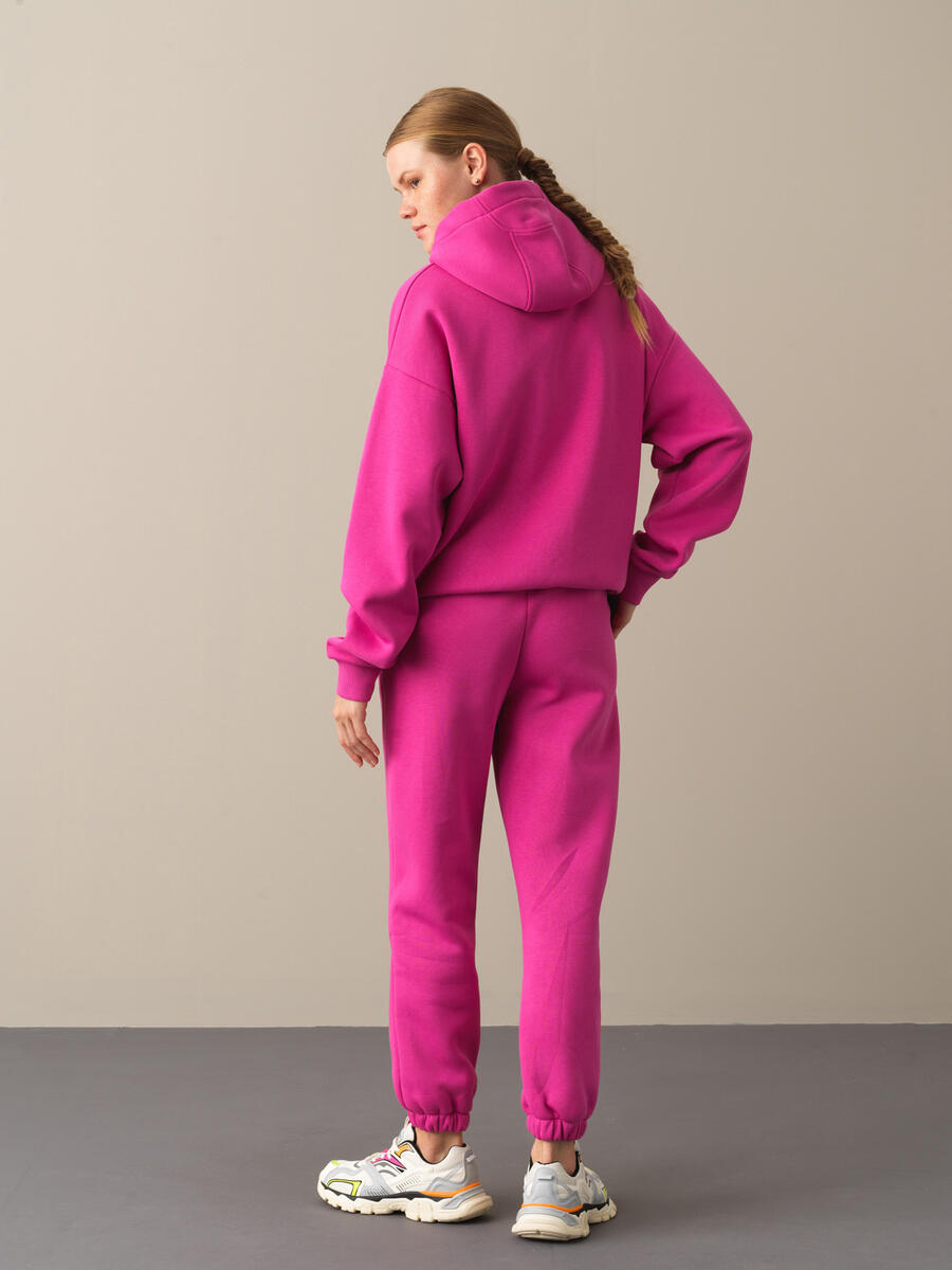 Hooded Cotton Oversized Basic Sweatshirt - 4