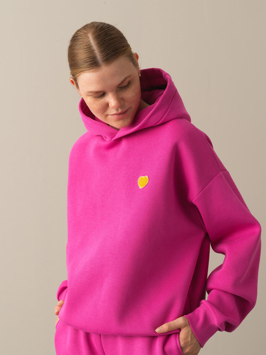 Hooded Cotton Oversized Basic Sweatshirt