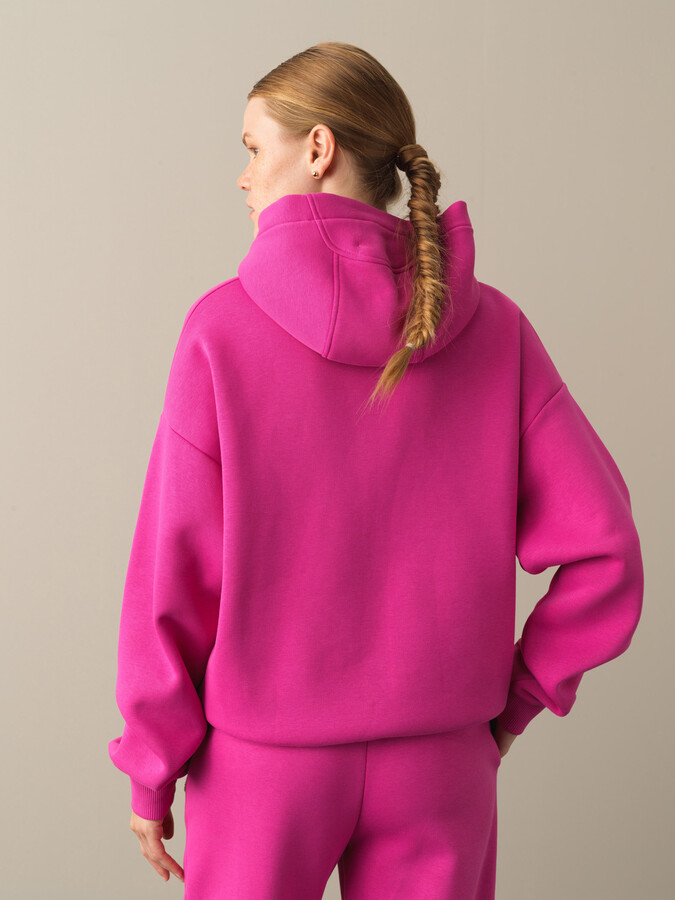 Hooded Cotton Oversized Basic Sweatshirt - Xint
