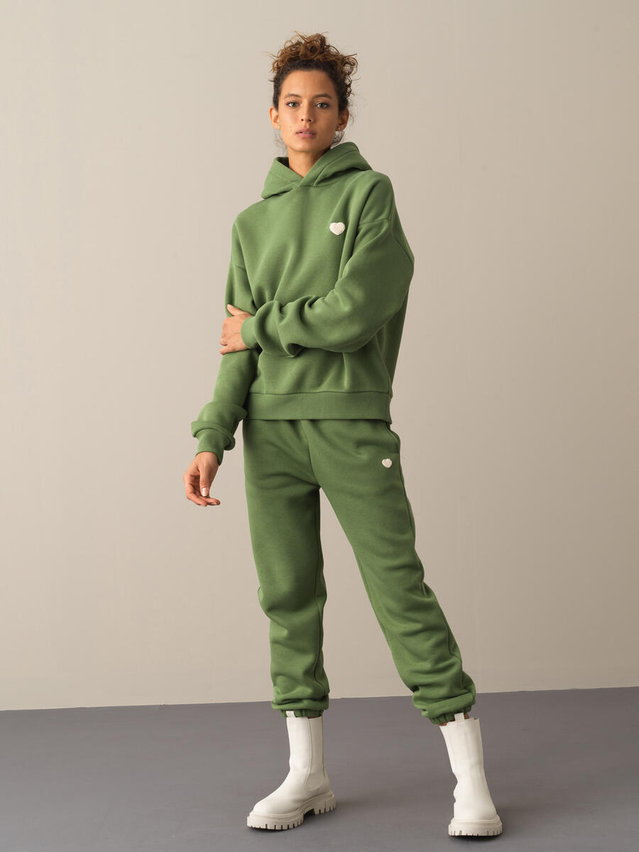 Hooded Cotton Oversized Basic Sweatshirt - 2