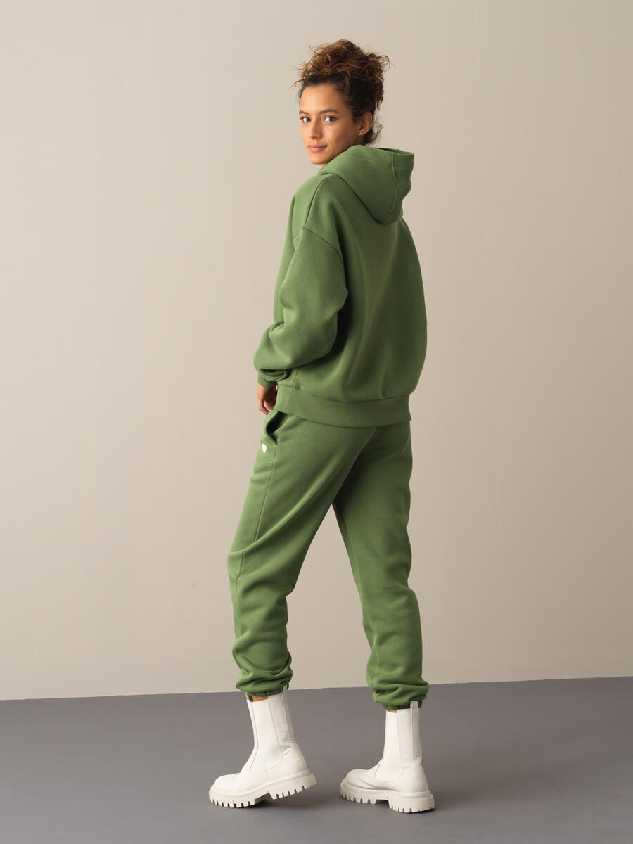 Hooded Cotton Oversized Basic Sweatshirt - 4