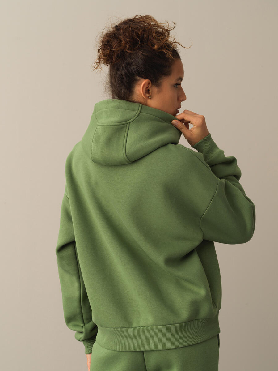 Hooded Cotton Oversized Basic Sweatshirt - 3