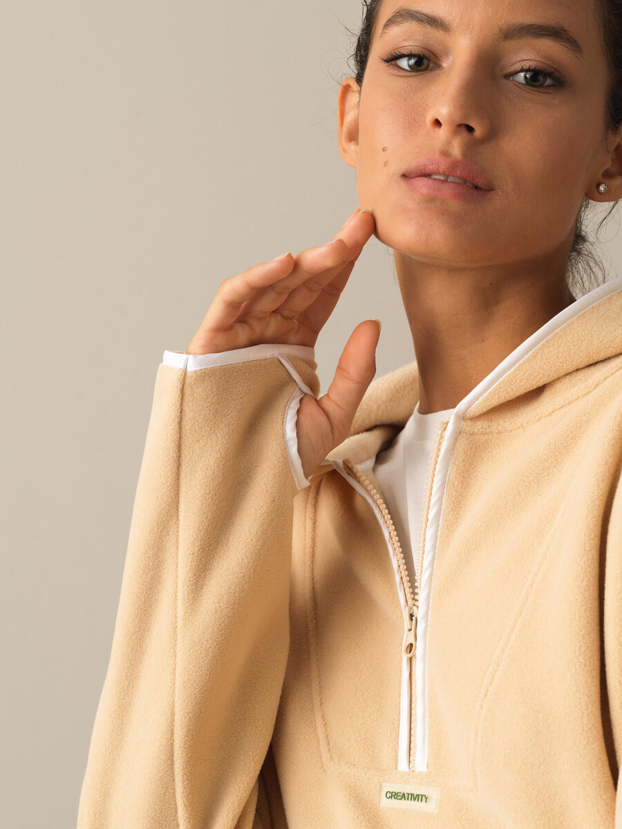 Oversized Half Zip Fleece Sweatshirt