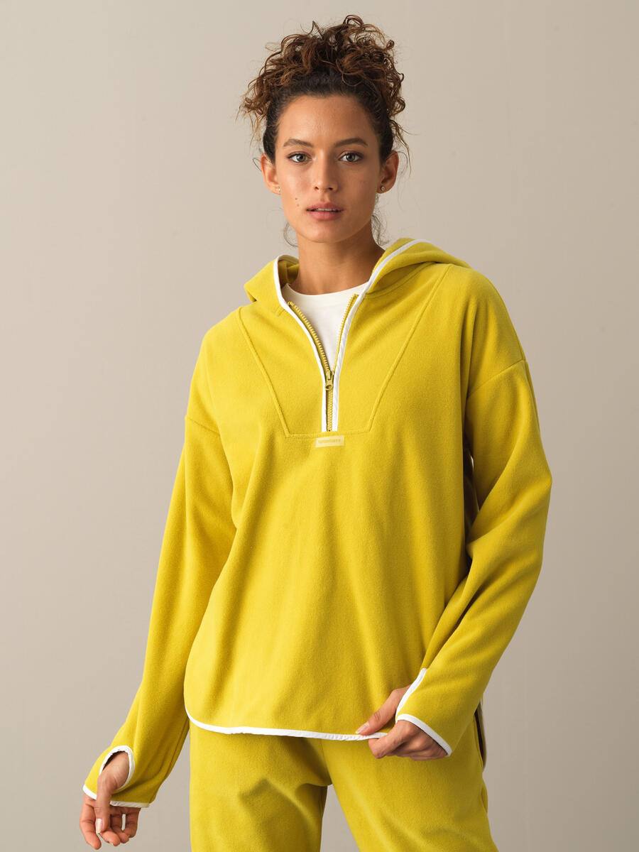 Oversized Half Zip Fleece Sweatshirt - 2