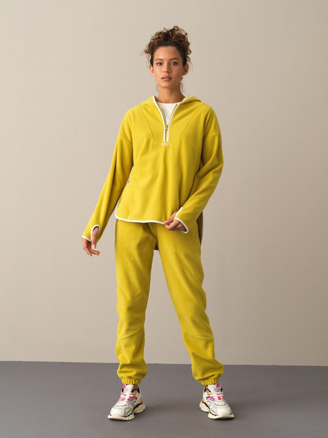 Oversized Half Zip Fleece Sweatshirt - Xint