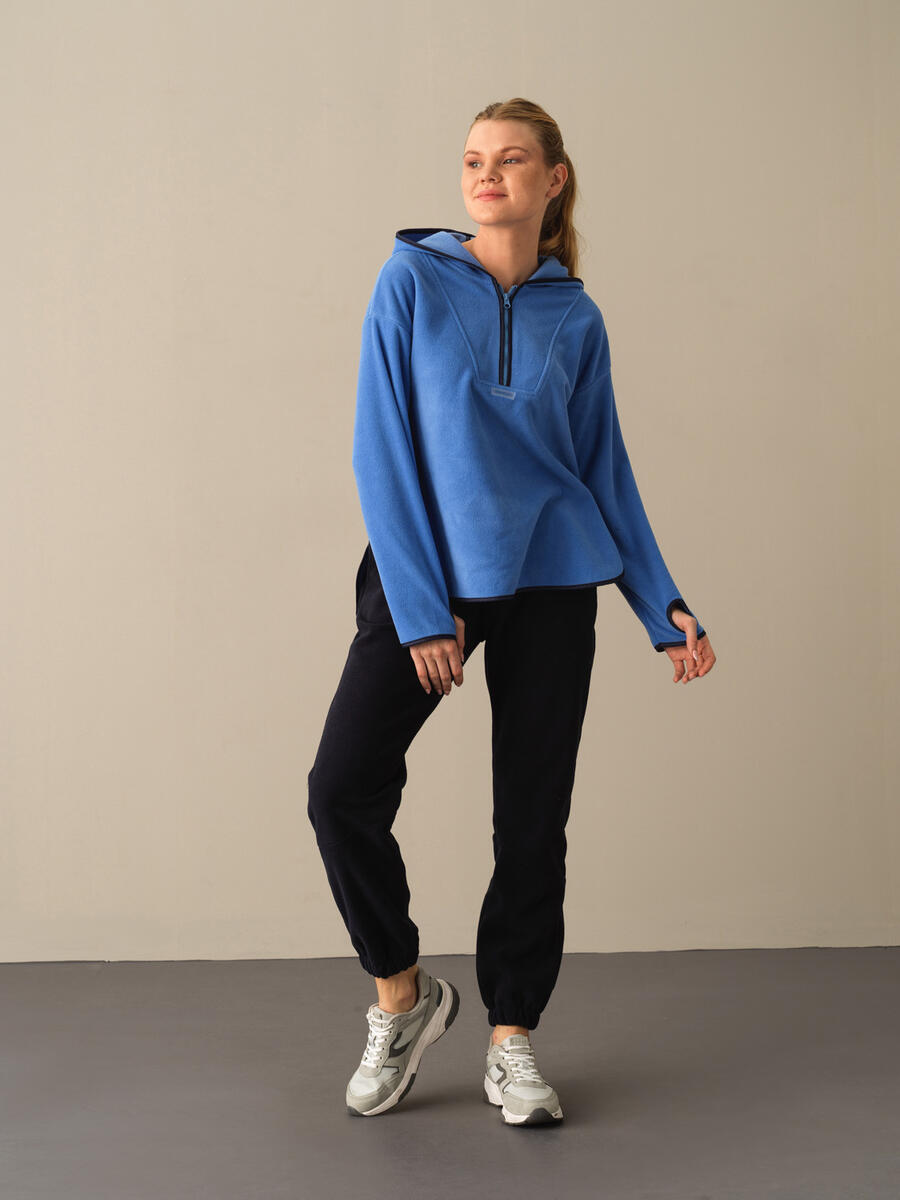 Oversized Half Zip Fleece Sweatshirt - 3