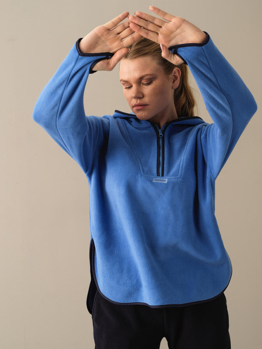 Oversized Half Zip Fleece Sweatshirt - 5