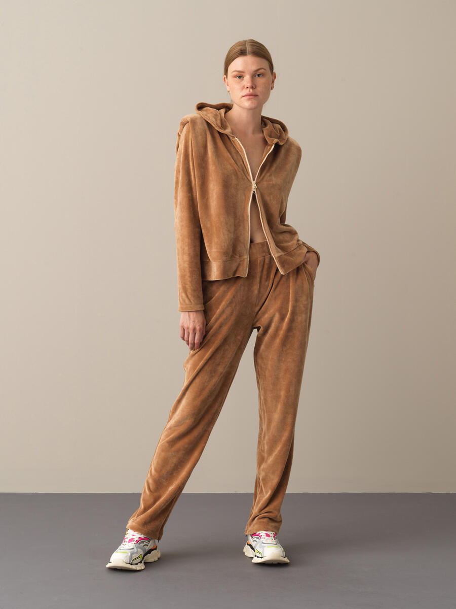 Regular Fit Shoulder-Padded Velvet Sweat Jacket - 2