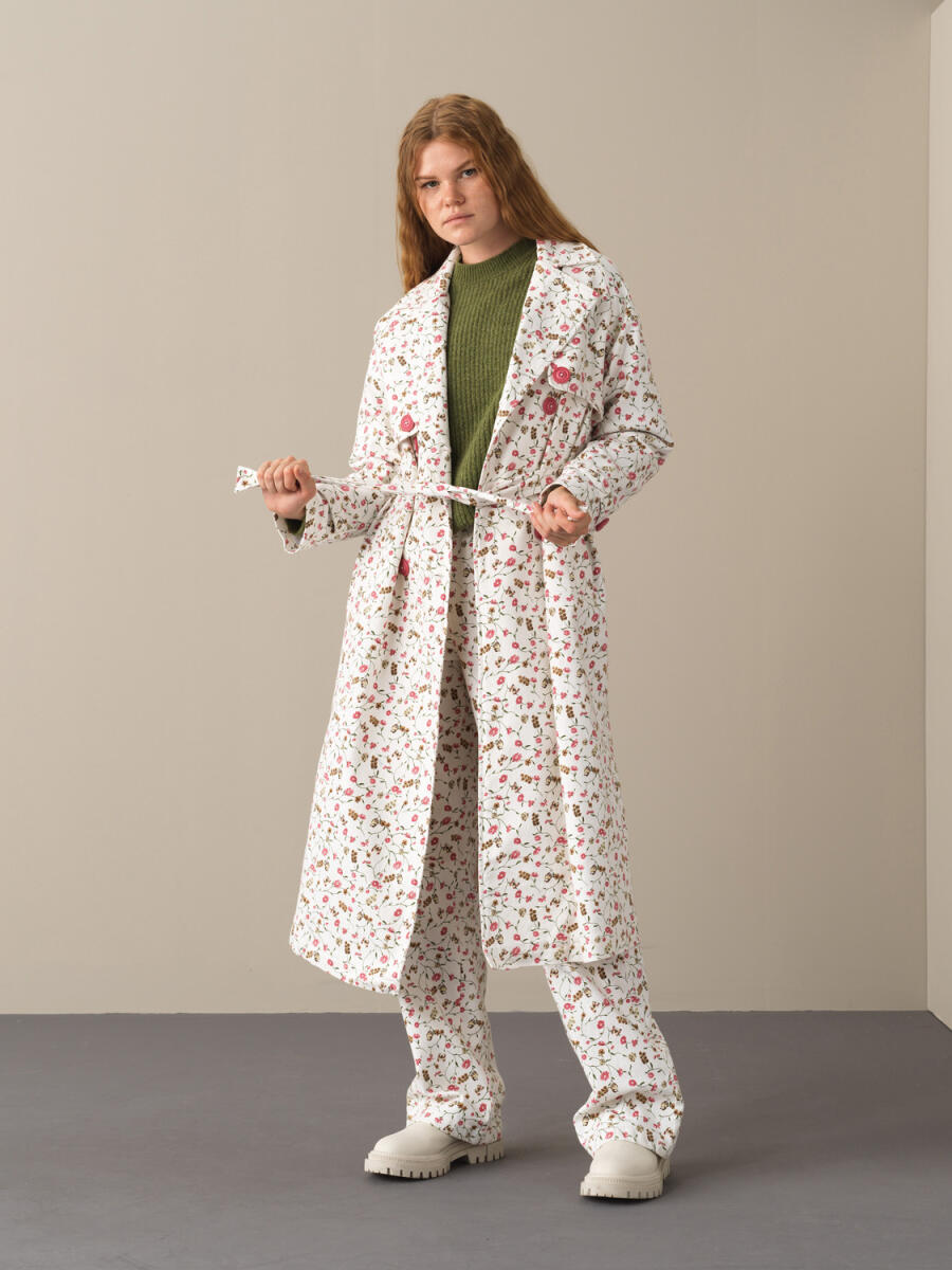 Cotton Waist-Tied Oversized Trench Coat