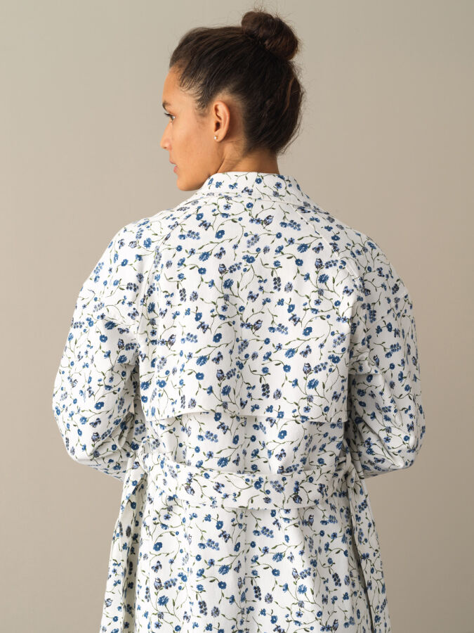 Cotton Waist-Tied Oversized Trench Coat - Xint