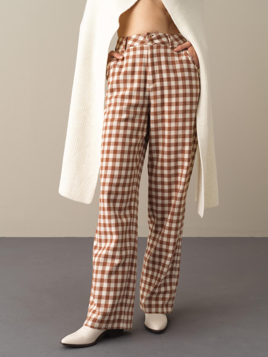 100% Cotton Oversized Checked Pants
