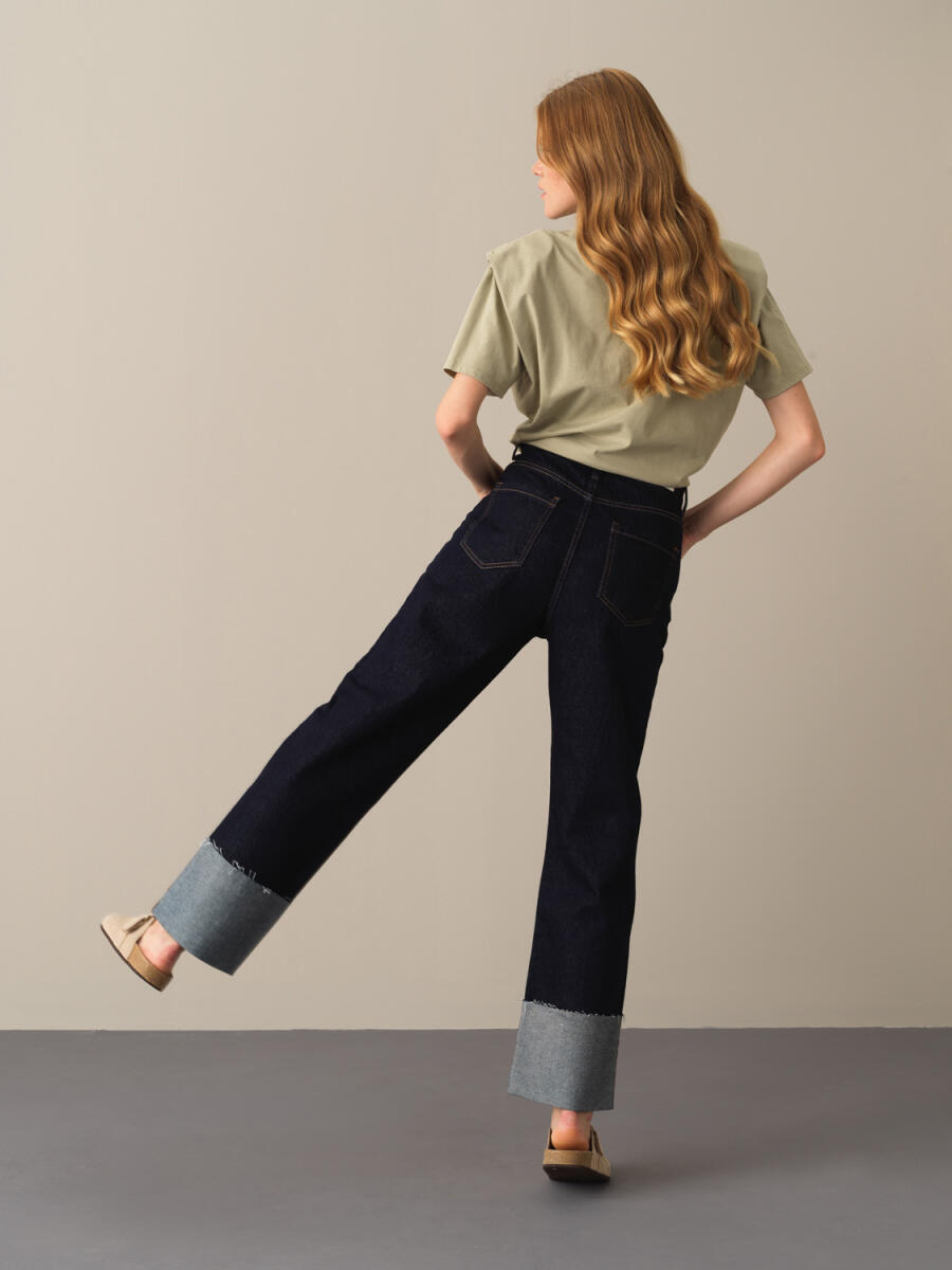 100% Cotton Oversized Denim Pants - 1